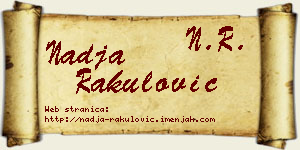 Nadja Rakulović vizit kartica